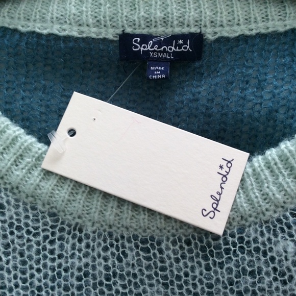 Splendid distressed blue on blue sweater xs oversized plus NWT - Picture 3 of 10